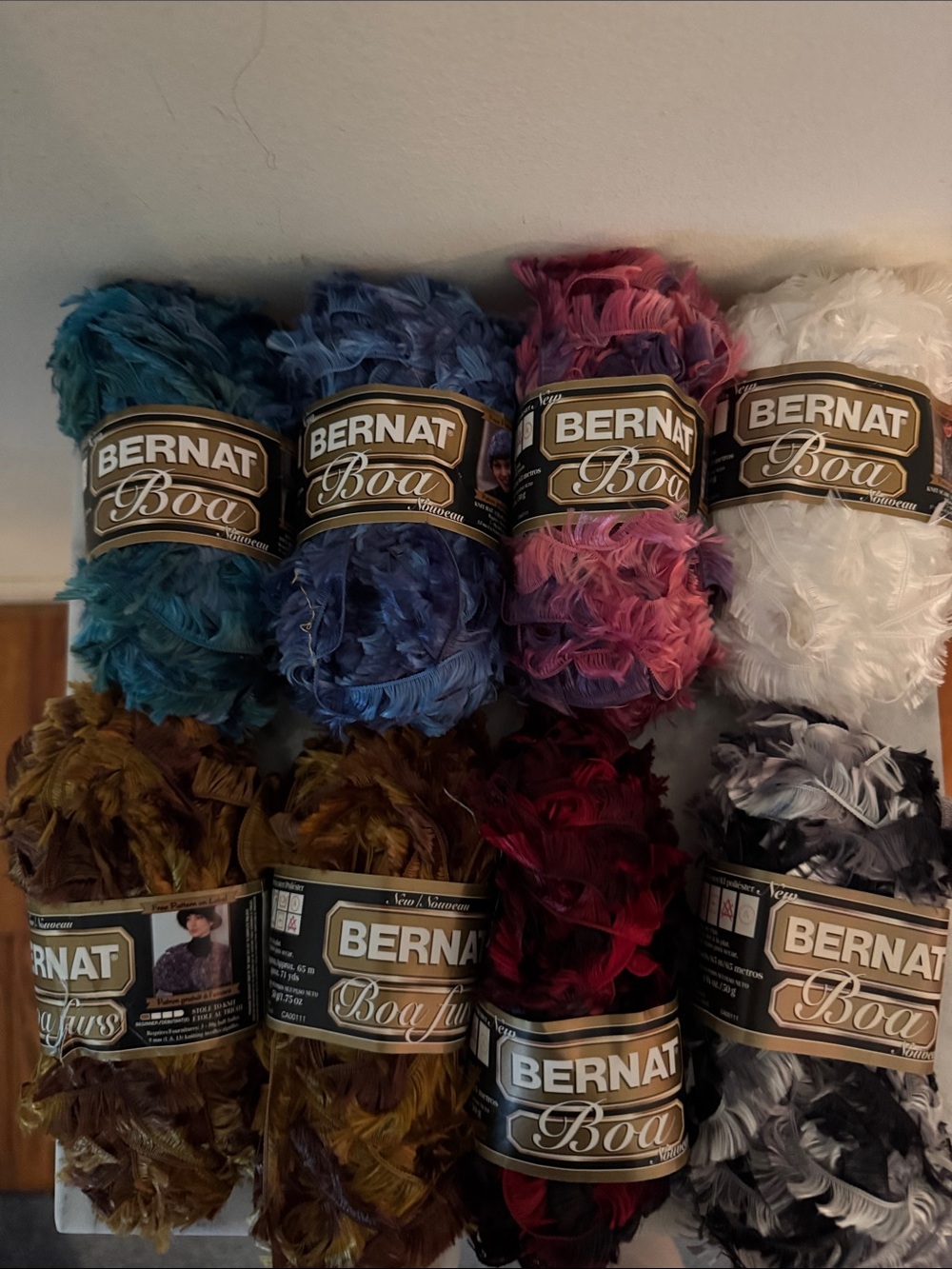 Bernat Boa Feather Yarn Bundle - Multicolor (8 Skeins) -NWT